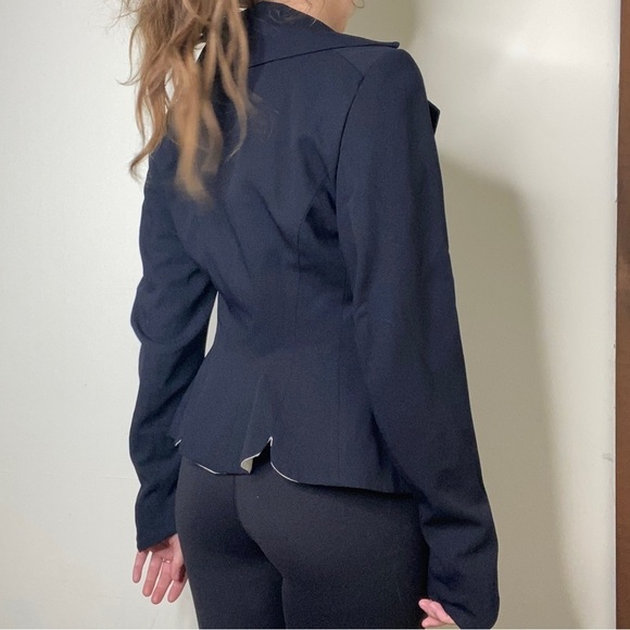 Trelise Cooper Designer Black Button Wool Blazer Size 6 - Picture 3 of 15